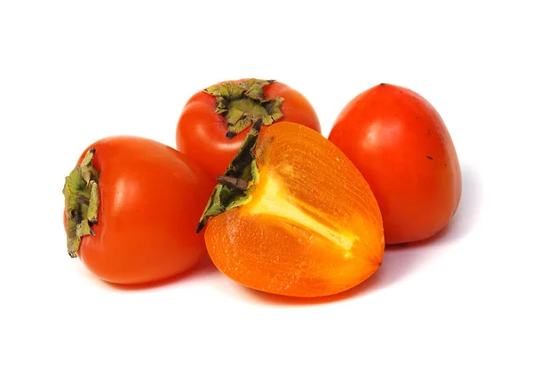 Persimmon Fruit Isolated White Background Clipping Path — Stock Photo, Image