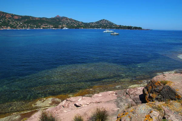 Vacker Sommar Panoramautsikt Över Havet Utsikt Över Klippan Det Kristallklara — Stockfoto