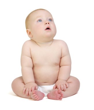 Beyaz arka plan üzerinde izole erkek bebek