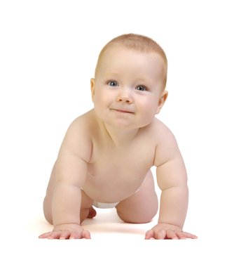 beyaz izole gülümseyen erkek bebek