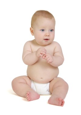 beyaz izole gülümseyen erkek bebek