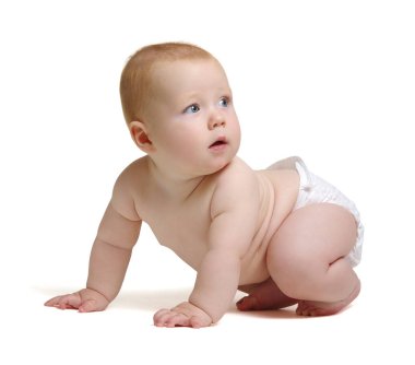 beyaz izole gülümseyen erkek bebek