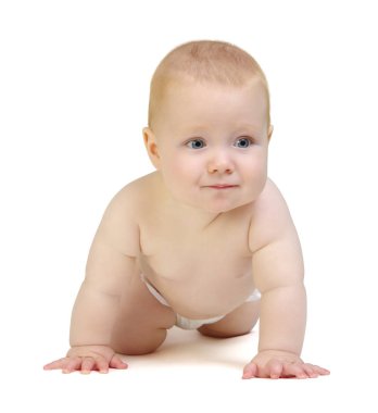 Beyaz arka plan üzerinde izole erkek bebek