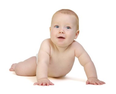 beyaz izole gülümseyen erkek bebek