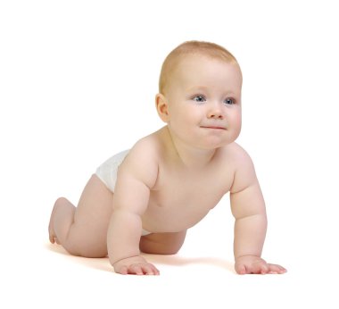 Beyaz arka plan üzerinde izole erkek bebek