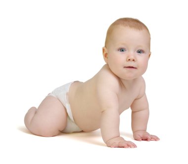 beyaz izole gülümseyen erkek bebek