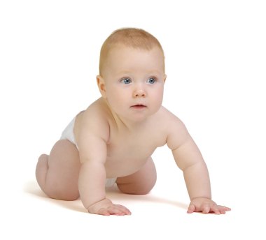 Beyaz arka plan üzerinde izole erkek bebek