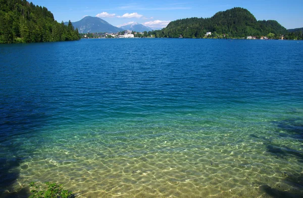 Landschap Lake Bled Bergen Slovenië Europa — Stockfoto