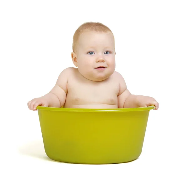 Lindo Bebé Teniendo Baño Bañera — Foto de Stock