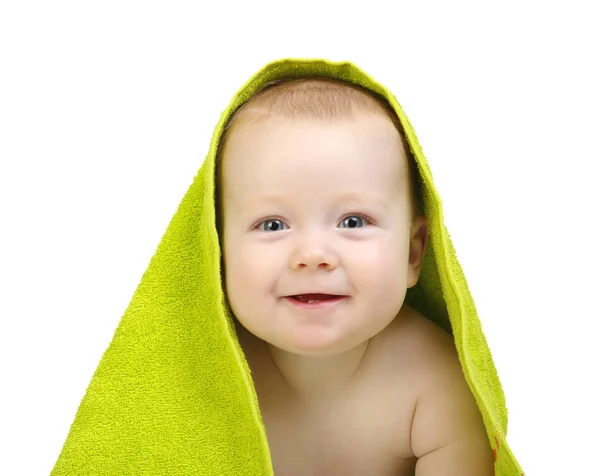 Dziecko Ręcznik Białym Tle — Zdjęcie stockowe