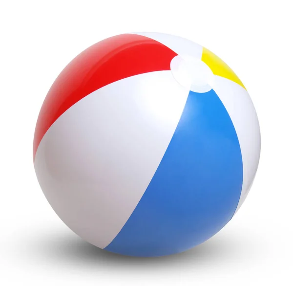 Пляжный Мяч Изолирован Белом Фоне — стоковое фото