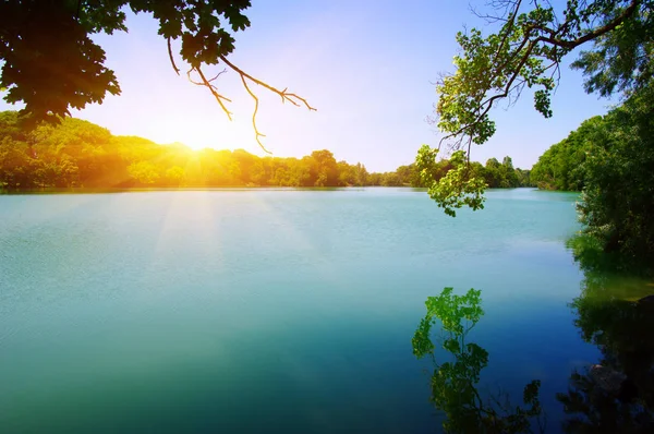 Lake water and sun Stock Image