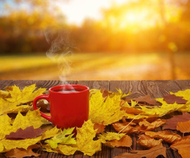 Sonbahar yaprakları ve kahve.. 