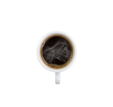  Beyaz üzerine sıcak kahve.