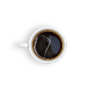  Beyaz üzerine sıcak kahve.