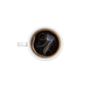  Beyaz üzerine sıcak kahve.