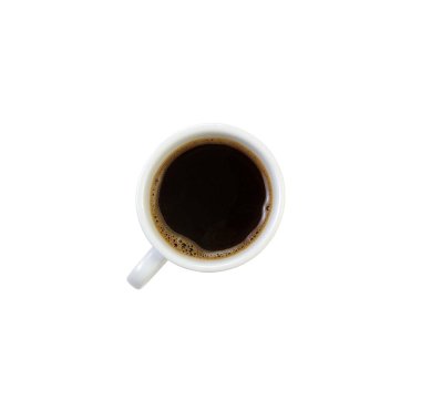 Beyaz üzerine izole edilmiş bir fincan kahve..