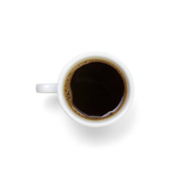 Beyaz üzerine izole edilmiş bir fincan kahve..