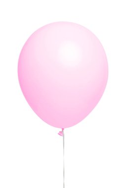 Pembe tatil havası uçan balon beyazda izole edilmiş.