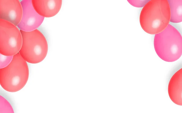 一组彩色氦气气球背景 生日宴会 周年纪念日 庆祝会的装饰品 — 图库照片