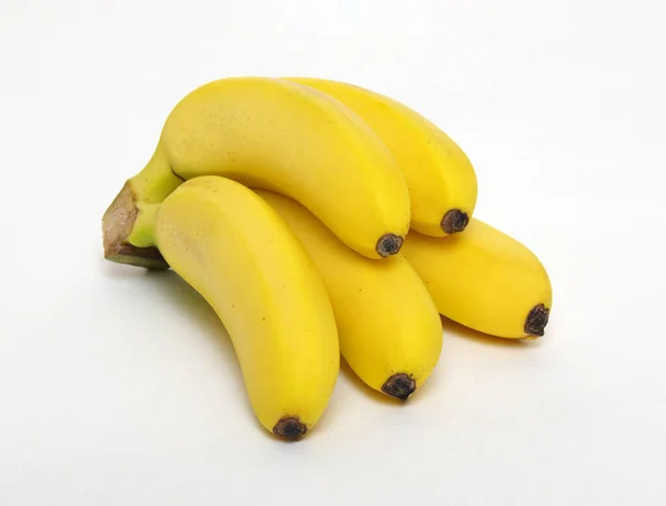 Bündel Baby Banane Isoliert Auf Weißem Hintergrund — Stockfoto