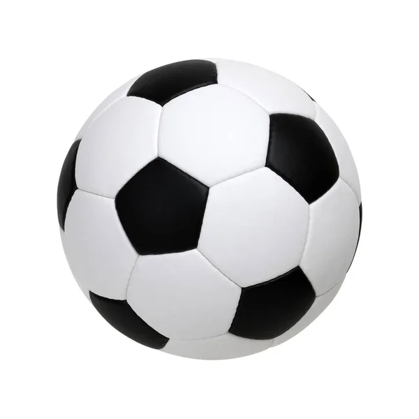 Μπάλα Ποδοσφαίρου Απομονώνονται Λευκό — Φωτογραφία Αρχείου
