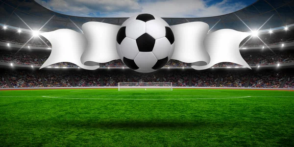 Soccer Ball Stadium Background — Stock Photo, Image