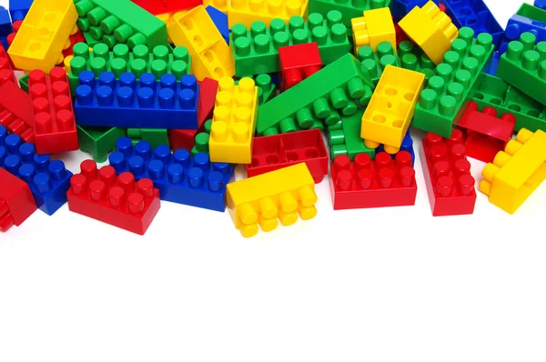 Plastic Building Blocks Isolated White Background — Stock Photo, Image