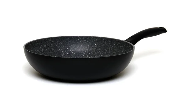 用白色背景隔开的黑油锅 — 图库照片