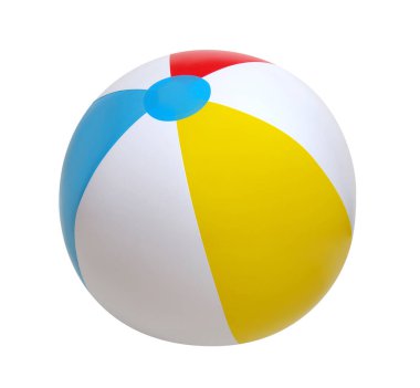 Plaj topu beyaz arka planda izole edilmiş.