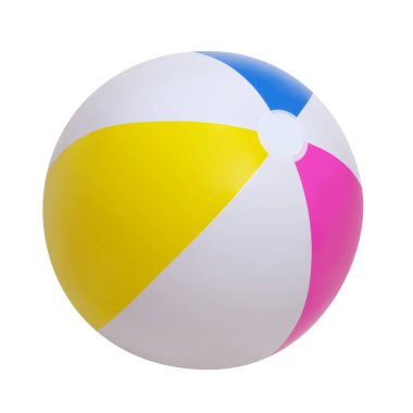 Plaj topu beyaz arka planda izole edilmiş.