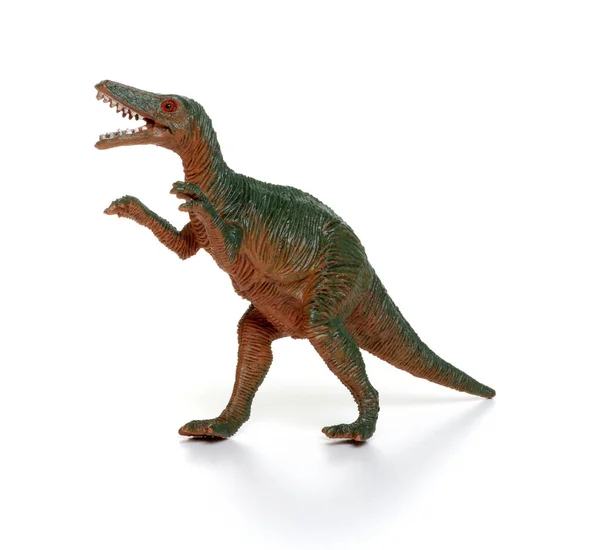 Plastikowe Zabawki Dinozaurów Izolowane Białym Tle — Zdjęcie stockowe