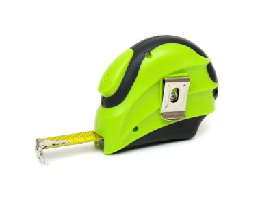 Teyp ölçüsü beyaz arkaplanda izole edildi