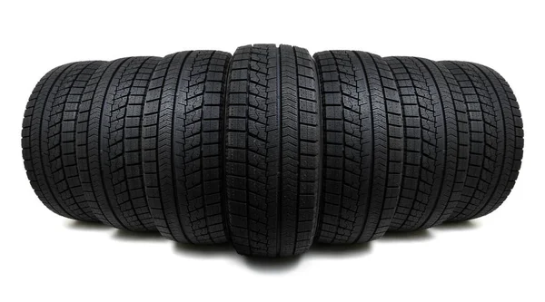 Neumáticos Aislados Blanco —  Fotos de Stock