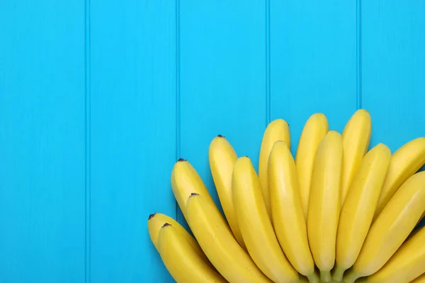 Bunch Baby Banana Blue Background — Stock Photo, Image