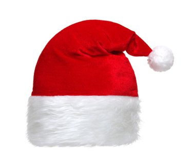 Noel Baba kırmızı şapka beyaz arka planda izole