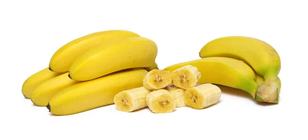 Μπανάνα Απομονωμένη Στο Λευκό Φόντο — Φωτογραφία Αρχείου
