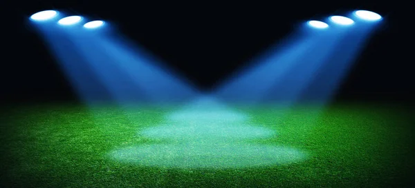 Estádio Futebol Com Luzes Brilhantes — Fotografia de Stock
