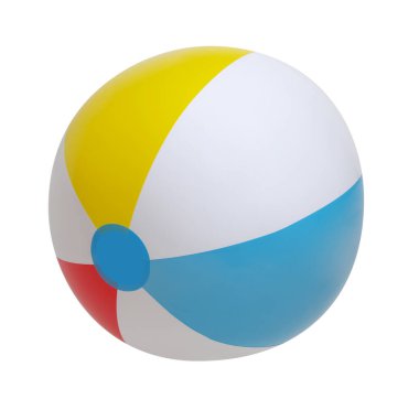 Plaj topu beyaz arka planda izole edilmiş.