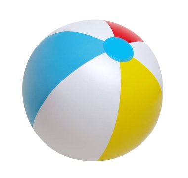 Plaj topu beyaz arka planda izole edilmiş.