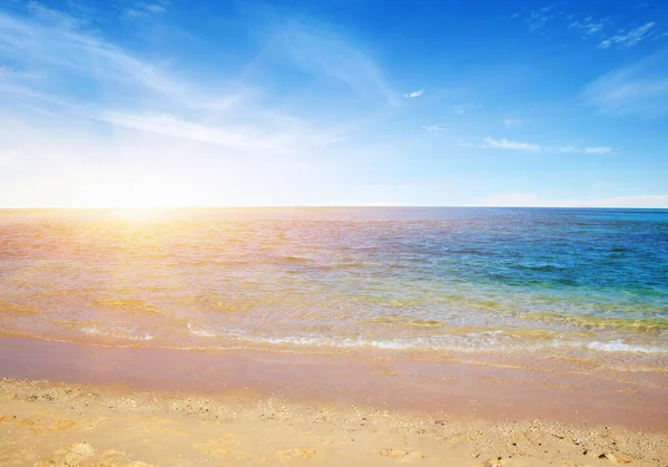 Літній Піщаний Пляж Морський Фон — стокове фото