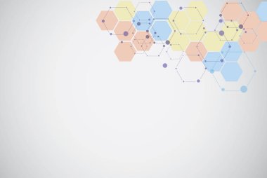 Soyut parçacıklar bağlantı. Teknoloji ve kimya arka plan.