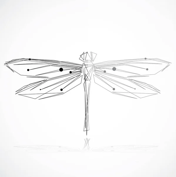 Minimalist elegant Dragonfly — Stock Vector