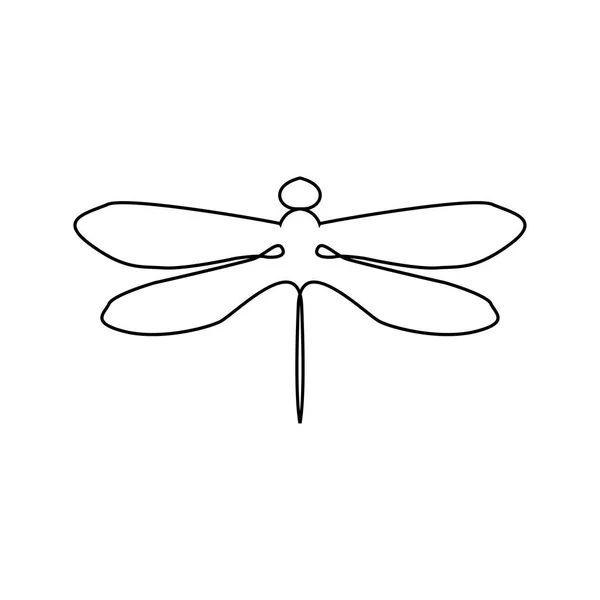 Minimalista elegante libélula — Vector de stock