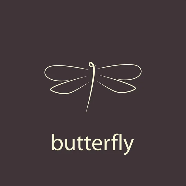 Minimalistische elegante Dragonfly — Stockvector