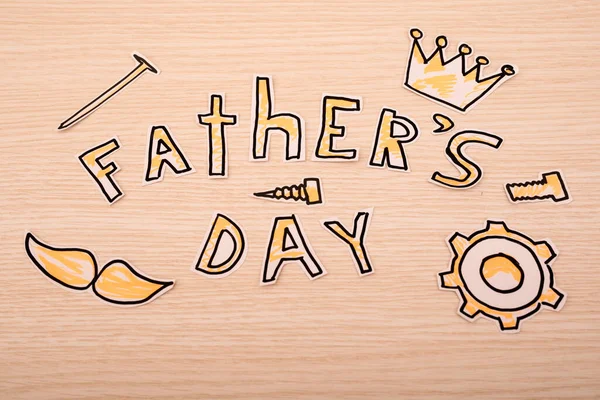 Happy Fathers Ημέρα δώρο ετικέτα με την κορυφή όριο των εργαλείων — Φωτογραφία Αρχείου
