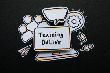 E-öğrenme ve çevrimiçi eğitim kağıt simgesi