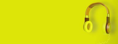 Kulaklıklar manşetlerde. 3B Hazırlama.