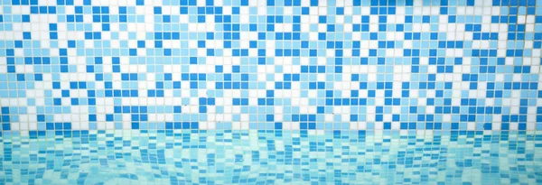 Mosaïque Carreaux Céramique Bleue Dans Piscine — Photo