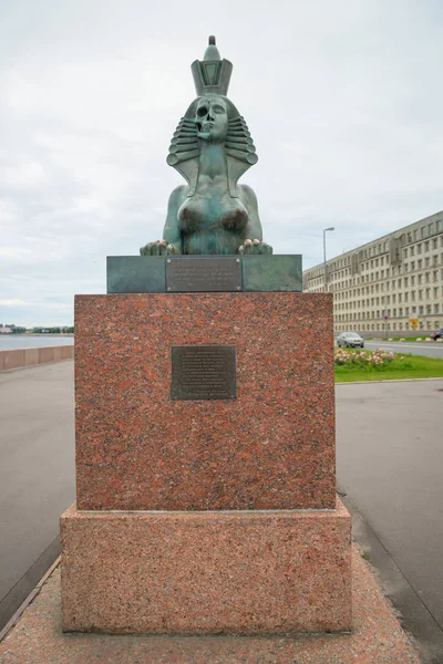 Monument Dijk Van Rivier Neva Stad Van Petersburg Rusland — Stockfoto